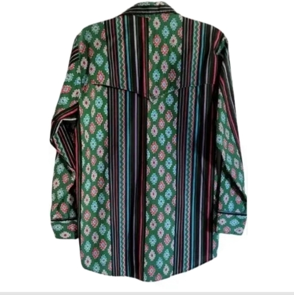 Vintage 80-90’s STEER WEST USA Button Up Shirt Western Southwestern Aztec Print - Picture 2 of 8